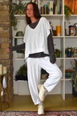 Terry B Relaxed Tapered Jogger White